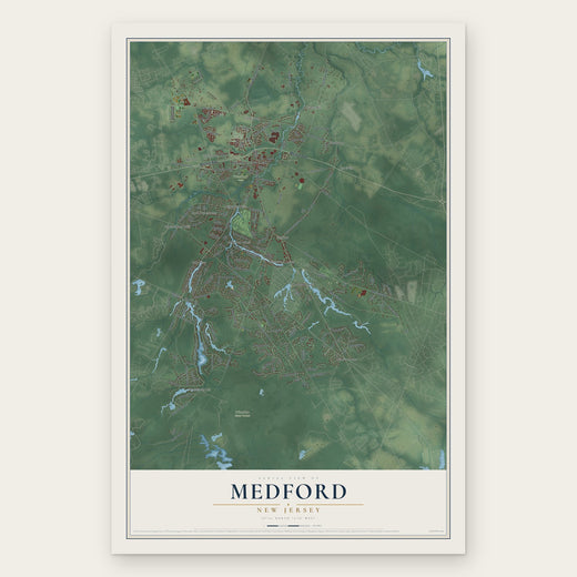 Medford, New Jersey map print, the full design