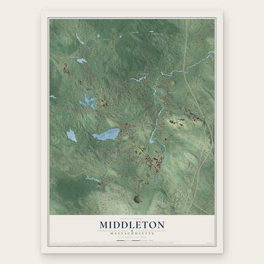 Middleton, Massachusetts map print, the full design