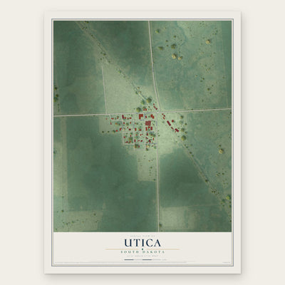Utica, South Dakota map print, the full design