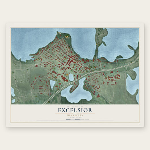 Excelsior, Minnesota map print, the full design