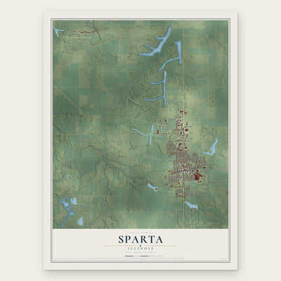 Sparta, Illinois map print, the full design