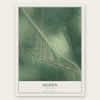 Ogden, Arkansas map print, the full design