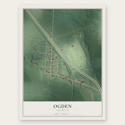 Ogden, Arkansas map print, the full design