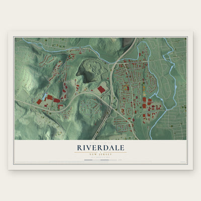 Riverdale, New Jersey map print, the full design