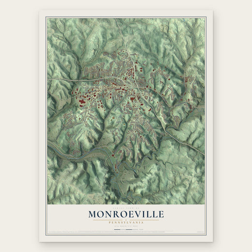 Monroeville, Pennsylvania map print, the full design