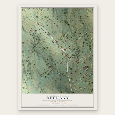 Bethany, Pennsylvania map print, the full design