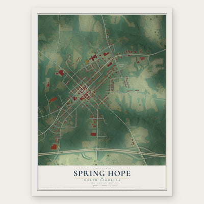 Spring Hope, North Carolina map print, the full design