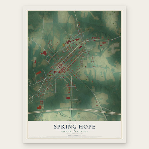 Spring Hope, North Carolina map print, the full design