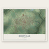 Rushville, Illinois map print, the full design