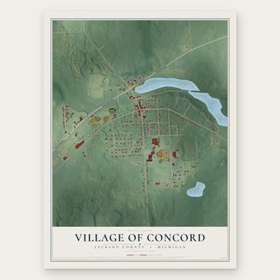 Concord, Michigan map print, the full design