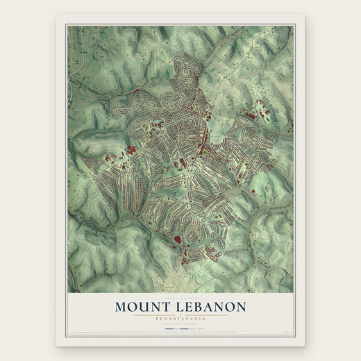 Mount Lebanon, Pennsylvania map print, the full design
