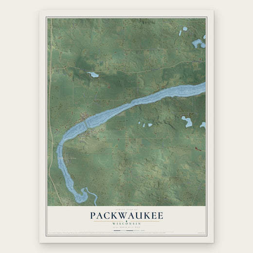 Packwaukee, Wisconsin map print, the full design