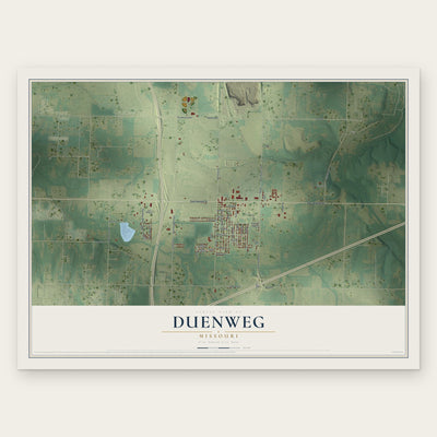 Duenweg, Missouri map print, the full design
