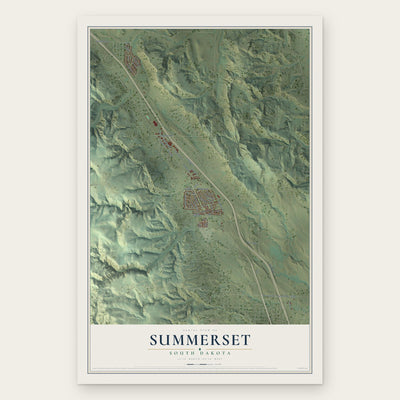 Summerset, South Dakota map print, the full design