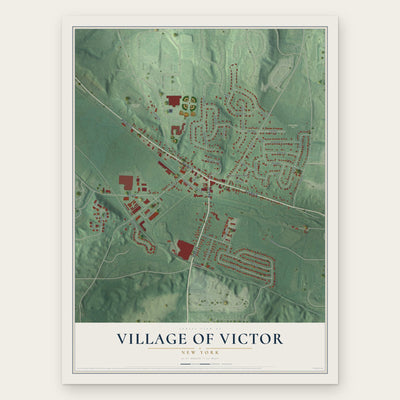 Village of Victor, New York map print, the full design