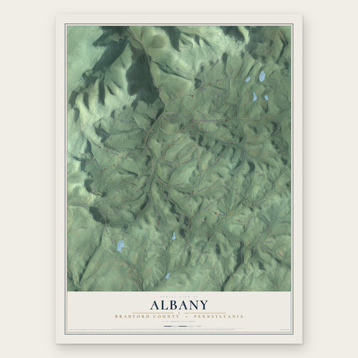 Albany, Bradford County, Pennsylvania map print, the full design