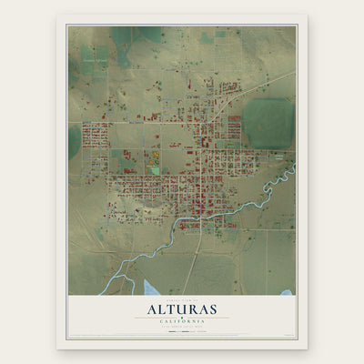 Alturas, California map print, the full design