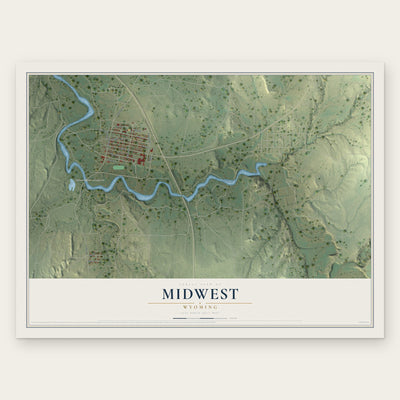 Midwest, Wyoming map print, the full design