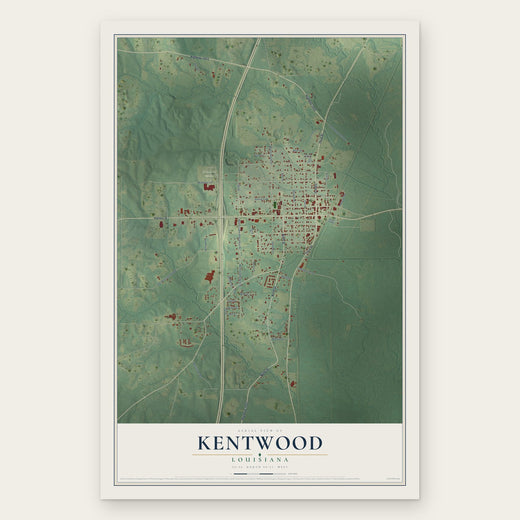 Kentwood, Louisiana map print, the full design