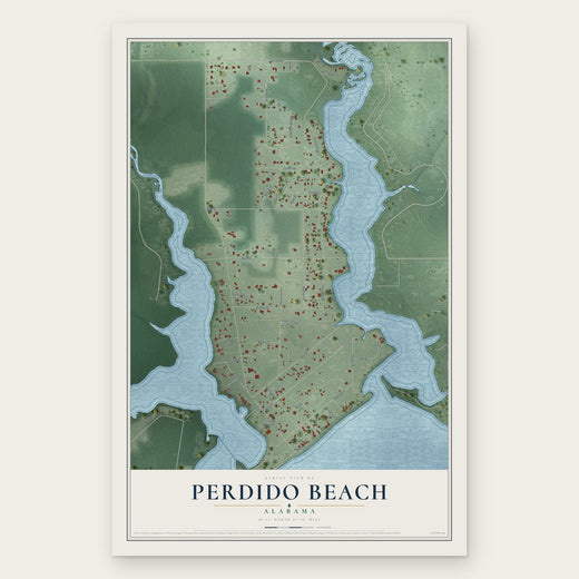 Perdido Beach, Alabama map print, the full design