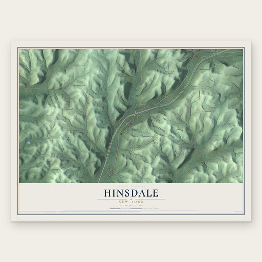 Hinsdale, New York map print, the full design