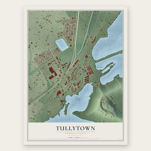 Tullytown, Pennsylvania map print, the full design