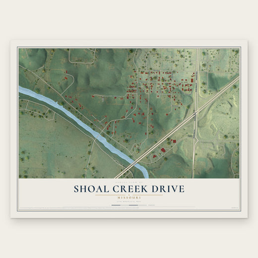 Shoal Creek Drive, Missouri map print, the full design