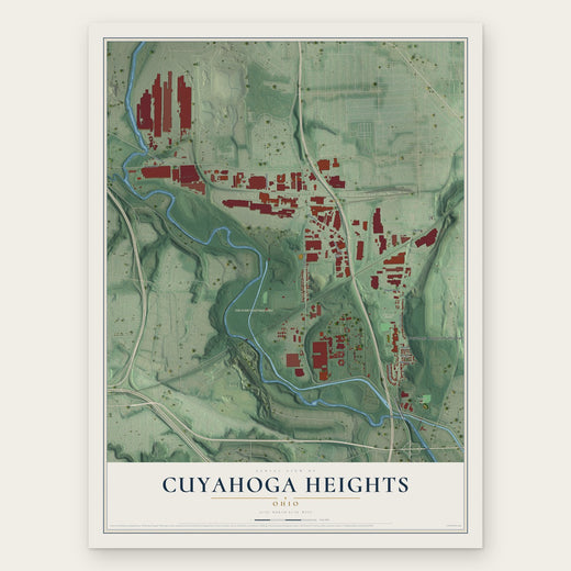 Cuyahoga Heights, Ohio map print, the full design