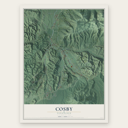 Cosby, Tennessee map print, the full design