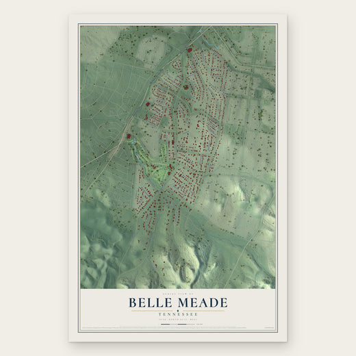 Belle Meade, Tennessee map print, the full design
