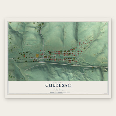 Culdesac, Idaho map print, the full design