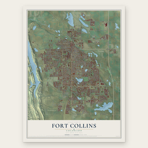 Fort Collins, Colorado map print, the full design