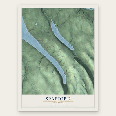 Spafford, New York map print, the full design