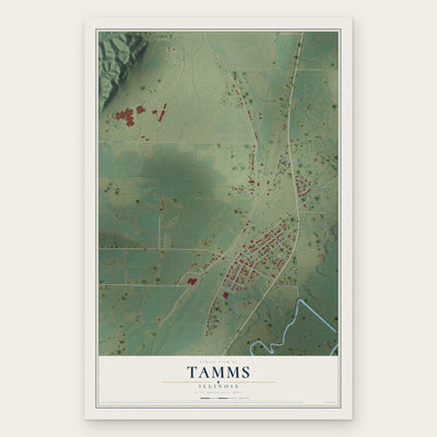 Tamms, Illinois map print, the full design
