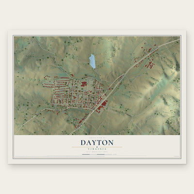 Dayton, Virginia map print, the full design
