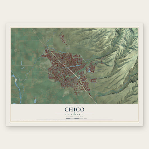 Chico, California map print, the full design