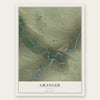 Granger, Wyoming map print, the full design