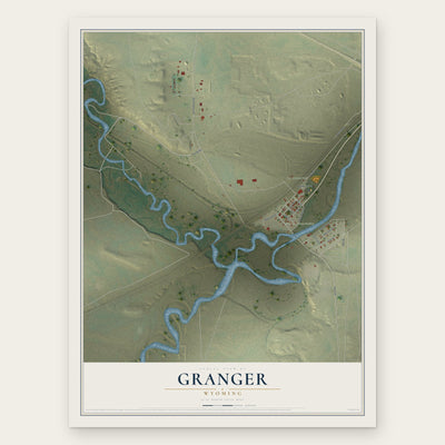 Granger, Wyoming map print, the full design