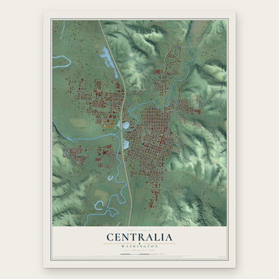 Centralia, Washington map print, the full design