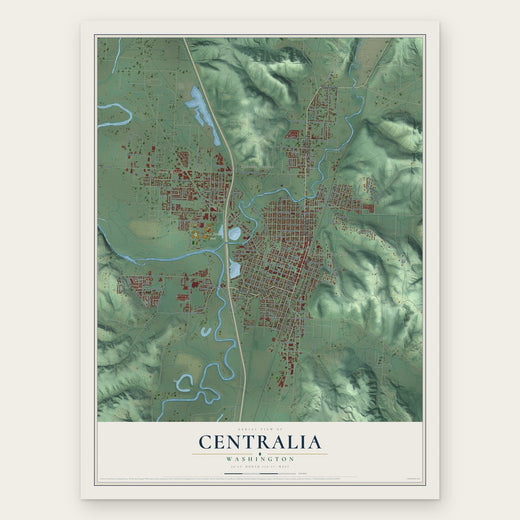 Centralia, Washington map print, the full design