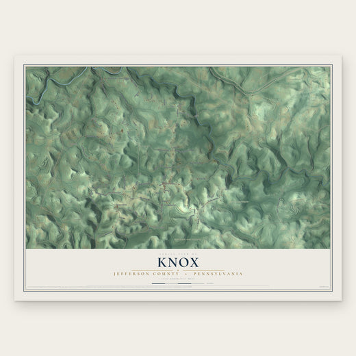 Knox, Jefferson County, Pennsylvania map print, the full design