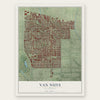 Van Nuys, California map print, the full design
