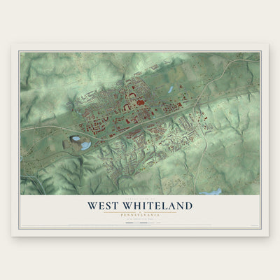 West Whiteland, Pennsylvania map print, the full design