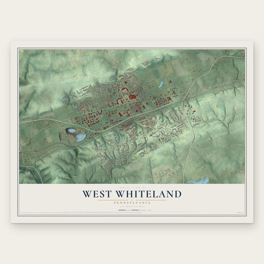 West Whiteland, Pennsylvania map print, the full design