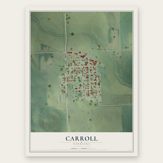 Carroll, Nebraska map print, the full design