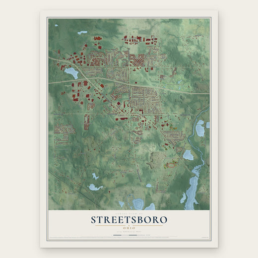 Streetsboro, Ohio map print, the full design