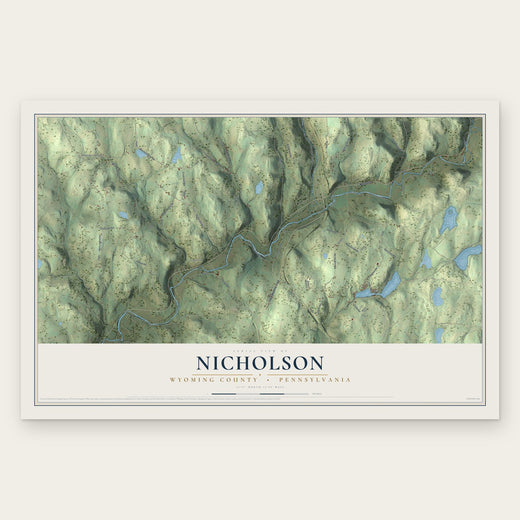 Nicholson, Wyoming County, Pennsylvania map print, the full design