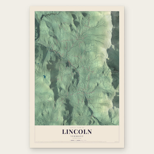 Lincoln, Vermont map print, the full design