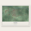 Knox, Indiana map print, the full design