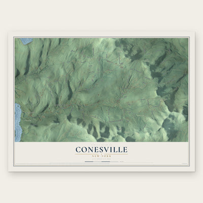 Conesville, New York map print, the full design